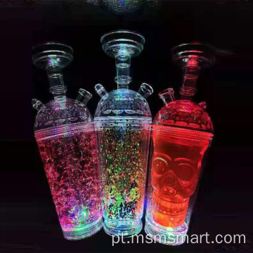 copo de narguilé portátil shisha com luz led